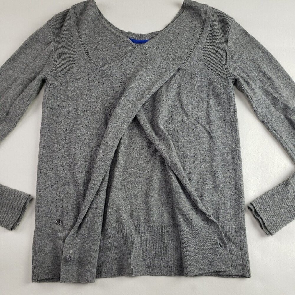 Lululemon Sunset Savasana Pullover Womens 4 Gray Merino Wool Open Sweater NO TAG - Picture 8 of 11